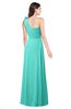 ColsBM Lashay Blue Turquoise Bridesmaid Dresses Sleeveless Asymmetric Neckline Simple Floor Length Sash Zipper