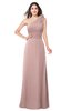 ColsBM Lashay Blush Pink Bridesmaid Dresses Sleeveless Asymmetric Neckline Simple Floor Length Sash Zipper