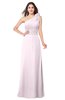 ColsBM Lashay Blush Bridesmaid Dresses Sleeveless Asymmetric Neckline Simple Floor Length Sash Zipper