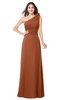 ColsBM Lashay Bombay Brown Bridesmaid Dresses Sleeveless Asymmetric Neckline Simple Floor Length Sash Zipper