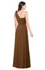 ColsBM Lashay Brown Bridesmaid Dresses Sleeveless Asymmetric Neckline Simple Floor Length Sash Zipper