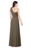 ColsBM Lashay Carafe Brown Bridesmaid Dresses Sleeveless Asymmetric Neckline Simple Floor Length Sash Zipper