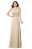 ColsBM Lashay Champagne Bridesmaid Dresses Sleeveless Asymmetric Neckline Simple Floor Length Sash Zipper