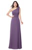 ColsBM Lashay Chinese Violet Bridesmaid Dresses Sleeveless Asymmetric Neckline Simple Floor Length Sash Zipper