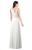 ColsBM Lashay Cloud White Bridesmaid Dresses Sleeveless Asymmetric Neckline Simple Floor Length Sash Zipper