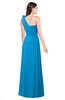 ColsBM Lashay Cornflower Blue Bridesmaid Dresses Sleeveless Asymmetric Neckline Simple Floor Length Sash Zipper