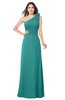 ColsBM Lashay Emerald Green Bridesmaid Dresses Sleeveless Asymmetric Neckline Simple Floor Length Sash Zipper