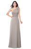 ColsBM Lashay Fawn Bridesmaid Dresses Sleeveless Asymmetric Neckline Simple Floor Length Sash Zipper