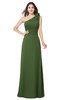 ColsBM Lashay Garden Green Bridesmaid Dresses Sleeveless Asymmetric Neckline Simple Floor Length Sash Zipper
