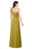 ColsBM Lashay Golden Olive Bridesmaid Dresses Sleeveless Asymmetric Neckline Simple Floor Length Sash Zipper