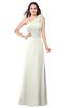 ColsBM Lashay Ivory Bridesmaid Dresses Sleeveless Asymmetric Neckline Simple Floor Length Sash Zipper