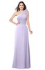 ColsBM Lashay Light Purple Bridesmaid Dresses Sleeveless Asymmetric Neckline Simple Floor Length Sash Zipper