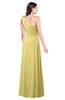 ColsBM Lashay Misted Yellow Bridesmaid Dresses Sleeveless Asymmetric Neckline Simple Floor Length Sash Zipper
