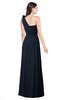 ColsBM Lashay Navy Blue Bridesmaid Dresses Sleeveless Asymmetric Neckline Simple Floor Length Sash Zipper
