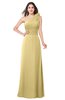 ColsBM Lashay New Wheat Bridesmaid Dresses Sleeveless Asymmetric Neckline Simple Floor Length Sash Zipper