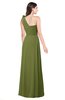 ColsBM Lashay Olive Green Bridesmaid Dresses Sleeveless Asymmetric Neckline Simple Floor Length Sash Zipper