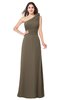ColsBM Lashay Otter Bridesmaid Dresses Sleeveless Asymmetric Neckline Simple Floor Length Sash Zipper