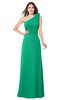 ColsBM Lashay Pepper Green Bridesmaid Dresses Sleeveless Asymmetric Neckline Simple Floor Length Sash Zipper