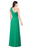 ColsBM Lashay Pepper Green Bridesmaid Dresses Sleeveless Asymmetric Neckline Simple Floor Length Sash Zipper