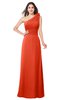 ColsBM Lashay Persimmon Bridesmaid Dresses Sleeveless Asymmetric Neckline Simple Floor Length Sash Zipper