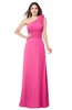 ColsBM Lashay Rose Pink Bridesmaid Dresses Sleeveless Asymmetric Neckline Simple Floor Length Sash Zipper