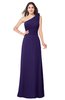 ColsBM Lashay Royal Purple Bridesmaid Dresses Sleeveless Asymmetric Neckline Simple Floor Length Sash Zipper