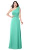 ColsBM Lashay Seafoam Green Bridesmaid Dresses Sleeveless Asymmetric Neckline Simple Floor Length Sash Zipper