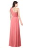 ColsBM Lashay Shell Pink Bridesmaid Dresses Sleeveless Asymmetric Neckline Simple Floor Length Sash Zipper
