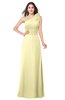 ColsBM Lashay Soft Yellow Bridesmaid Dresses Sleeveless Asymmetric Neckline Simple Floor Length Sash Zipper