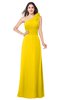 ColsBM Lashay Yellow Bridesmaid Dresses Sleeveless Asymmetric Neckline Simple Floor Length Sash Zipper
