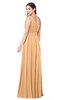 ColsBM Lorrin Apricot Bridesmaid Dresses Sleeveless Zipper Simple Asymmetric Neckline Floor Length Ruching