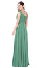 ColsBM Lorrin Beryl Green Bridesmaid Dresses Sleeveless Zipper Simple Asymmetric Neckline Floor Length Ruching