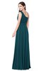 ColsBM Lorrin Blue Green Bridesmaid Dresses Sleeveless Zipper Simple Asymmetric Neckline Floor Length Ruching