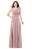 ColsBM Lorrin Blush Pink Bridesmaid Dresses Sleeveless Zipper Simple Asymmetric Neckline Floor Length Ruching