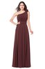 ColsBM Lorrin Burgundy Bridesmaid Dresses Sleeveless Zipper Simple Asymmetric Neckline Floor Length Ruching