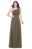 ColsBM Lorrin Carafe Brown Bridesmaid Dresses Sleeveless Zipper Simple Asymmetric Neckline Floor Length Ruching