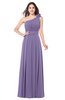 ColsBM Lorrin Chalk Violet Bridesmaid Dresses Sleeveless Zipper Simple Asymmetric Neckline Floor Length Ruching