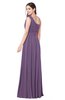 ColsBM Lorrin Chinese Violet Bridesmaid Dresses Sleeveless Zipper Simple Asymmetric Neckline Floor Length Ruching