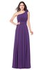 ColsBM Lorrin Dark Purple Bridesmaid Dresses Sleeveless Zipper Simple Asymmetric Neckline Floor Length Ruching