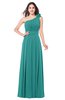 ColsBM Lorrin Emerald Green Bridesmaid Dresses Sleeveless Zipper Simple Asymmetric Neckline Floor Length Ruching