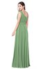 ColsBM Lorrin Fair Green Bridesmaid Dresses Sleeveless Zipper Simple Asymmetric Neckline Floor Length Ruching