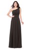 ColsBM Lorrin Fudge Brown Bridesmaid Dresses Sleeveless Zipper Simple Asymmetric Neckline Floor Length Ruching