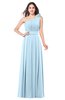 ColsBM Lorrin Ice Blue Bridesmaid Dresses Sleeveless Zipper Simple Asymmetric Neckline Floor Length Ruching