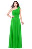 ColsBM Lorrin Jasmine Green Bridesmaid Dresses Sleeveless Zipper Simple Asymmetric Neckline Floor Length Ruching