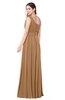 ColsBM Lorrin Light Brown Bridesmaid Dresses Sleeveless Zipper Simple Asymmetric Neckline Floor Length Ruching