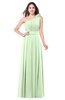 ColsBM Lorrin Pale Green Bridesmaid Dresses Sleeveless Zipper Simple Asymmetric Neckline Floor Length Ruching