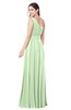 ColsBM Lorrin Pale Green Bridesmaid Dresses Sleeveless Zipper Simple Asymmetric Neckline Floor Length Ruching