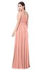 ColsBM Lorrin Peach Bridesmaid Dresses Sleeveless Zipper Simple Asymmetric Neckline Floor Length Ruching