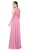 ColsBM Lorrin Pink Bridesmaid Dresses Sleeveless Zipper Simple Asymmetric Neckline Floor Length Ruching