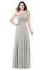 ColsBM Lorrin Platinum Bridesmaid Dresses Sleeveless Zipper Simple Asymmetric Neckline Floor Length Ruching